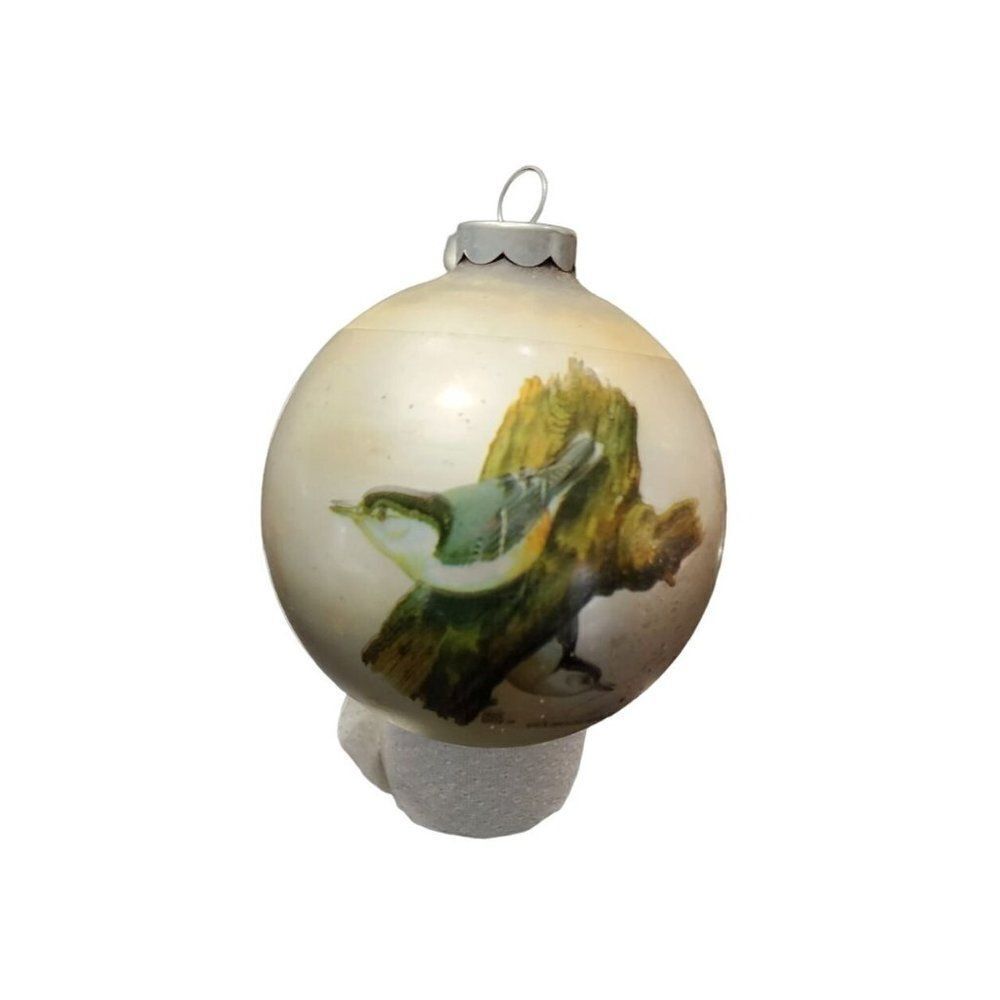 1975 Vintage Klipsainger White-Breasted Nuthatch Christmas Ball Ornament